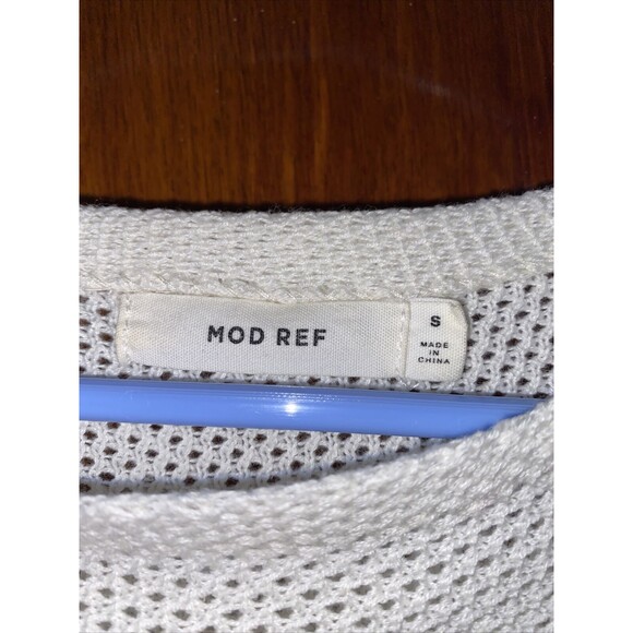 Mod Ref Sweater White Pullover Net Knit Boutique Colorful Stripes Women's Small - Picture 4 of 9